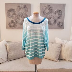 Lane Bryant Teal Ombre Dolman Sleeve Knit Top - size 14/16